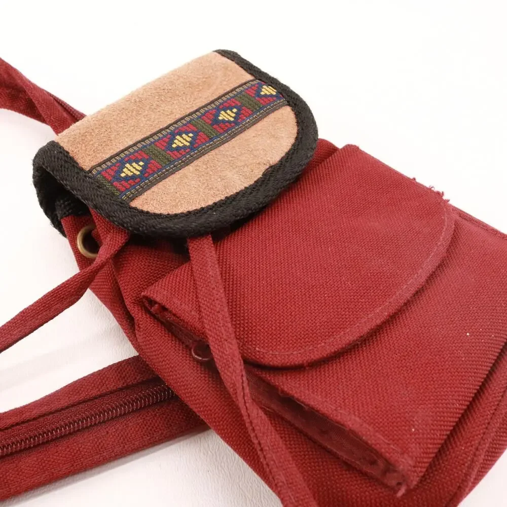 Vtg Roger Gimbel Sling Pack Backpack Handbag S Rust Canvas Suede Organizer Bag